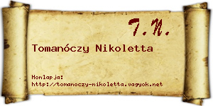 Tomanóczy Nikoletta névjegykártya