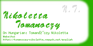 nikoletta tomanoczy business card